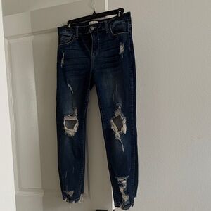 Distressed Blue Jeans